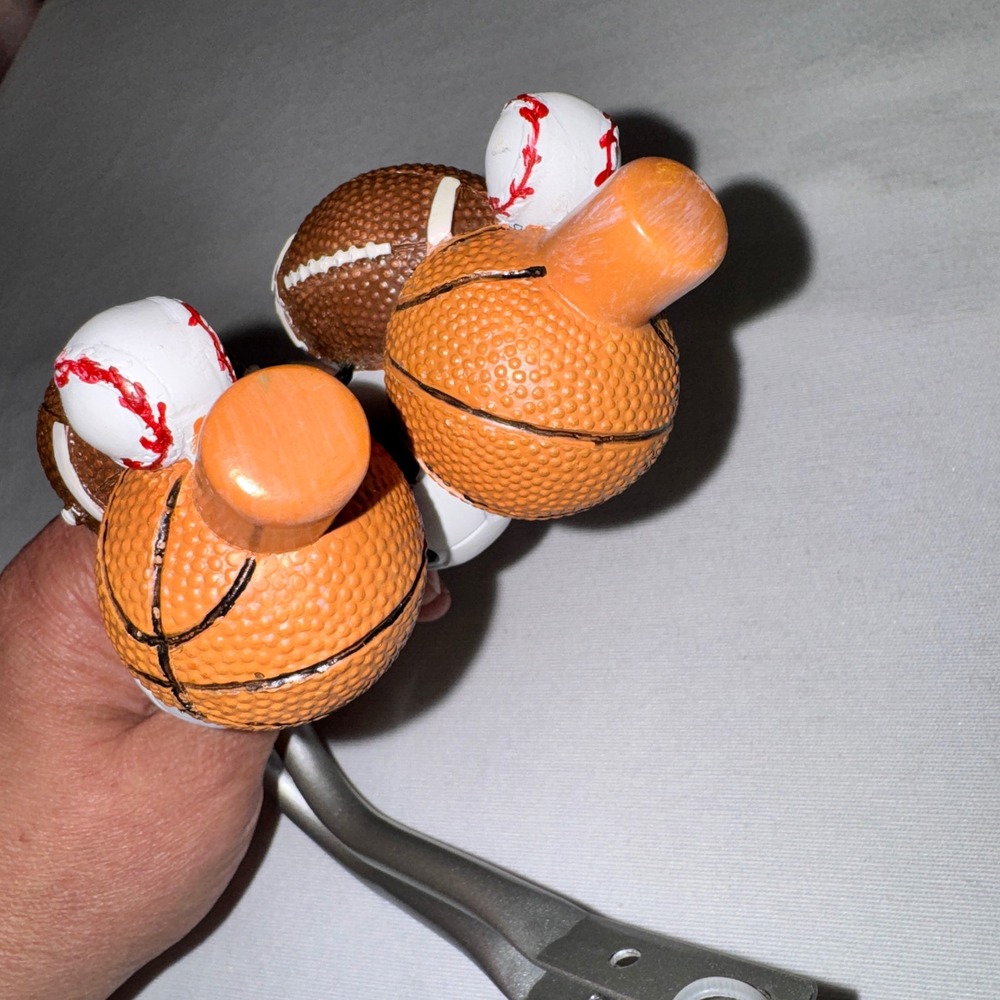 Sports Curtain/Wall Hook Set of 2 Basketball Football Soccer Baseball Kids Room - Picture 6 of 6